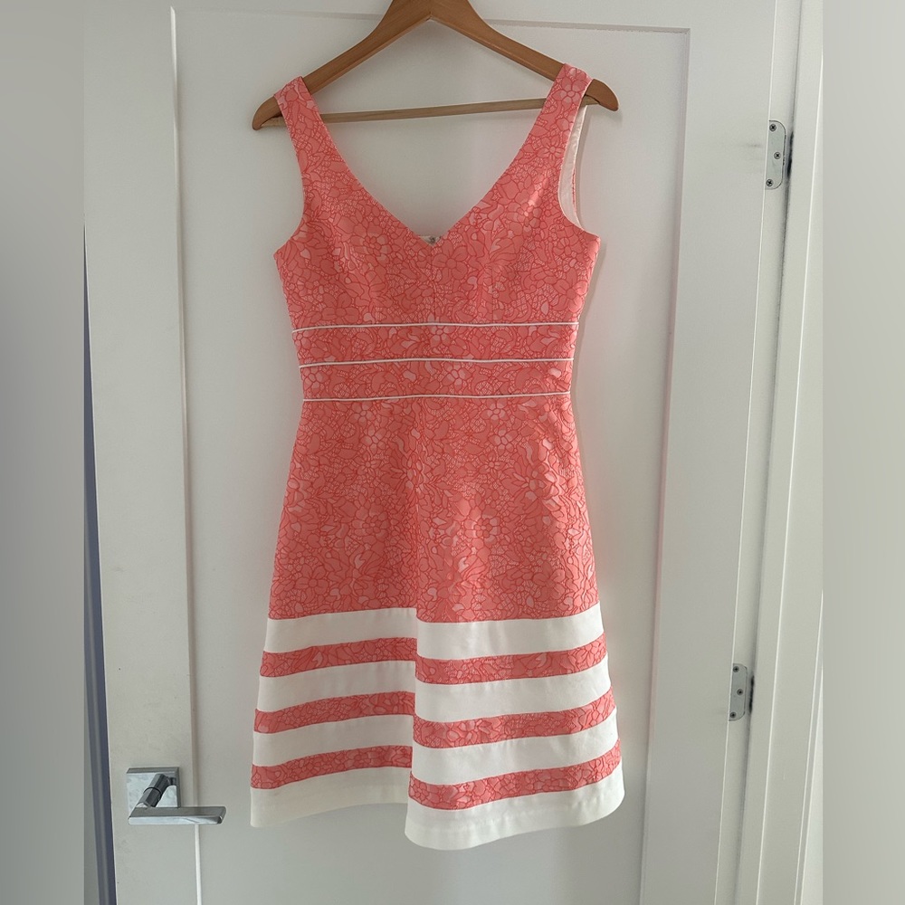 Salmon colored a line dress